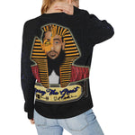 NIPSEY THA GREAT Women's Rib Cuff Crew Neck Sweatshirt (Model H34)