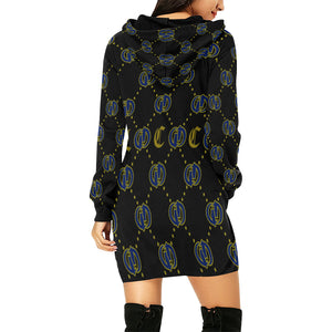 GOODY BBY All Over Print Hoodie Mini Dress