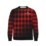 DUSTY PLAID Rib Cuff Crew Neck Sweatshirt