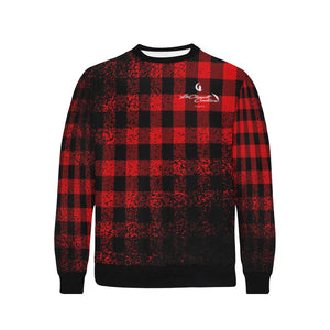 DUSTY PLAID Rib Cuff Crew Neck Sweatshirt