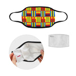KENTE BLUE Mouth Mask in One Piece (2 Filters Included)