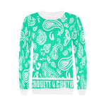 BANDANA PAISLEY Women's Rib Cuff Crew Neck Sweatshirt