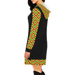 KENTE FRACTAL All Over Print Hoodie Mini Dress