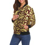 GORGIOUS LEAF BRDX All Over Print Bomber Jacket for Women