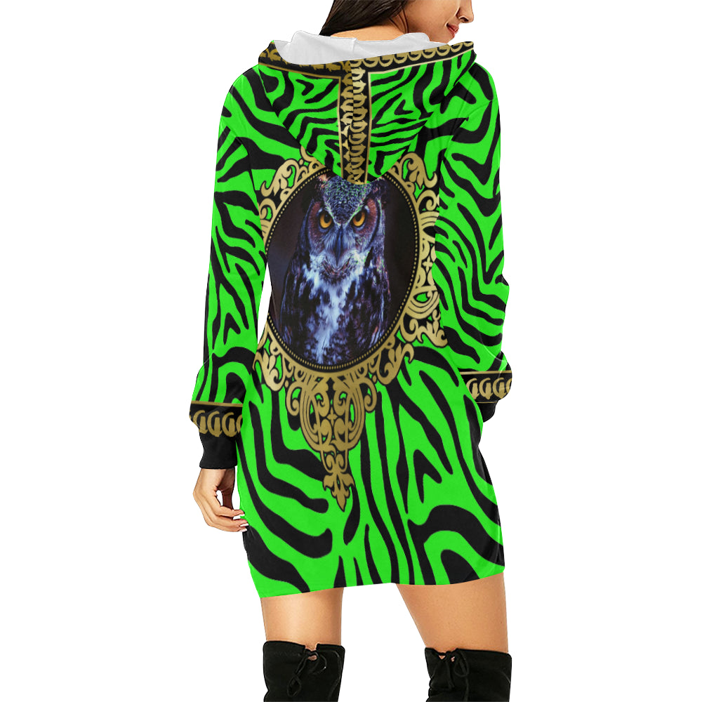 PRIVILEGE FLUO All Over Print Hoodie Mini Dress