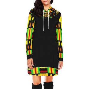 KENTE RASTA All Over Print Hoodie Mini Dress