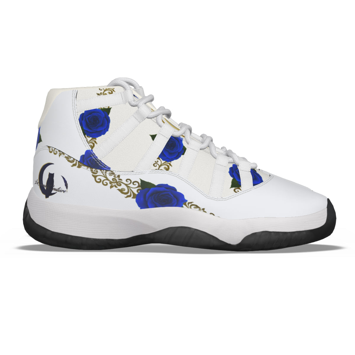 BLUE ROSES Men's High Top Basketball Shoes