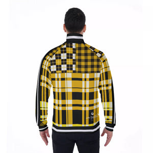 FLEXIN PLAID YLW Men's Stand Collar Jacket