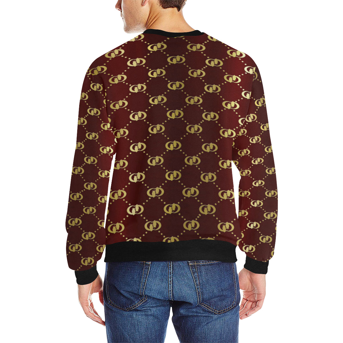 EXCELLENCE BRDXGLD Men's Rib Cuff Crew Neck Sweatshirt
