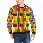 KENTE BLUE Men's Rib Cuff Crew Neck Sweatshirt