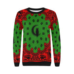 RBG BANDANA Women's Rib Cuff Crew Neck Sweatshirt (Model H34)