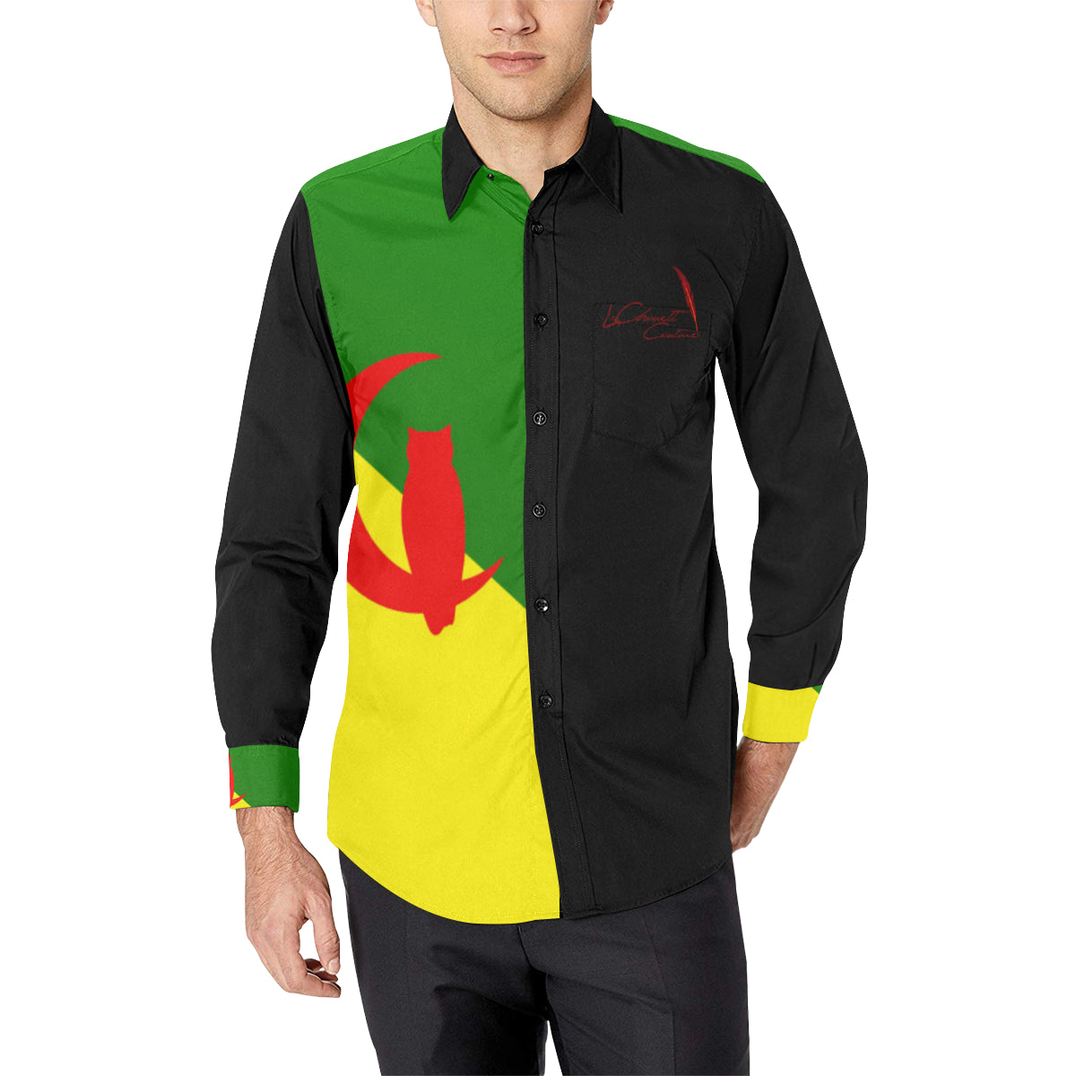 YANA FLAG Men's All Over Print Casual Dress Shirt