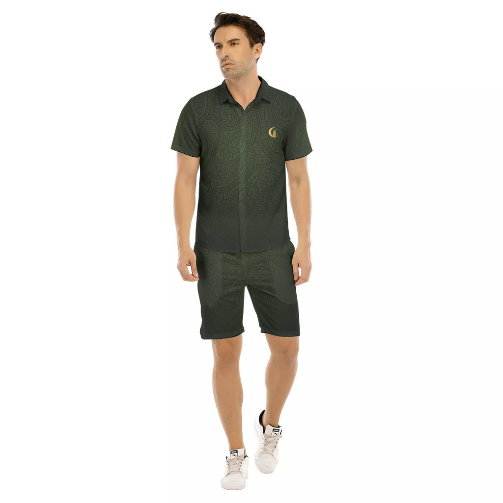 BANDANA LUXURY KAKI Men's Short Sleeve Shirt Sets