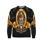 SEKHMET GODDESS B Men's Rib Cuff Crew Neck Sweatshirt