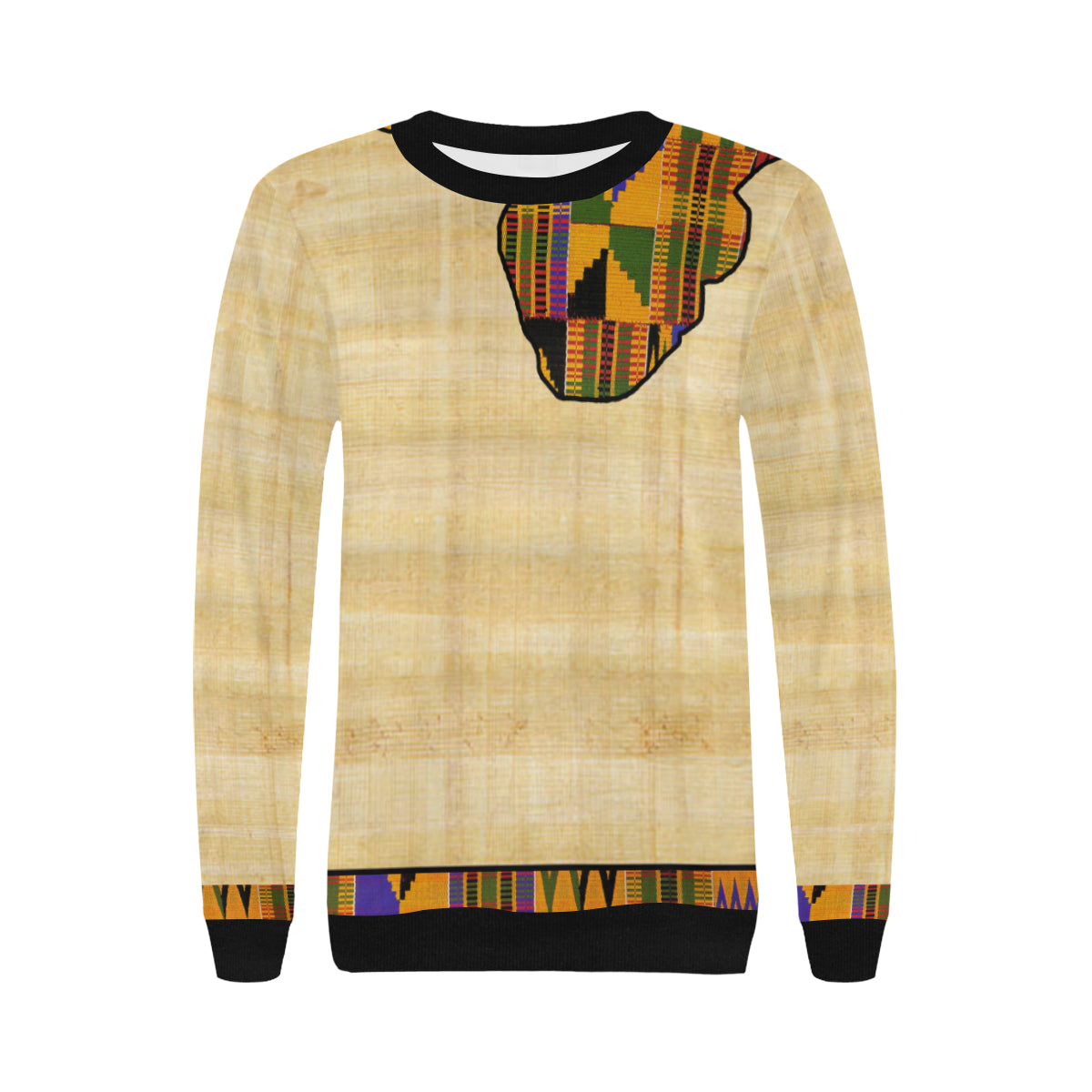 NILE VALLEY Women's Rib Cuff Crew Neck Sweatshirt (Model H34)