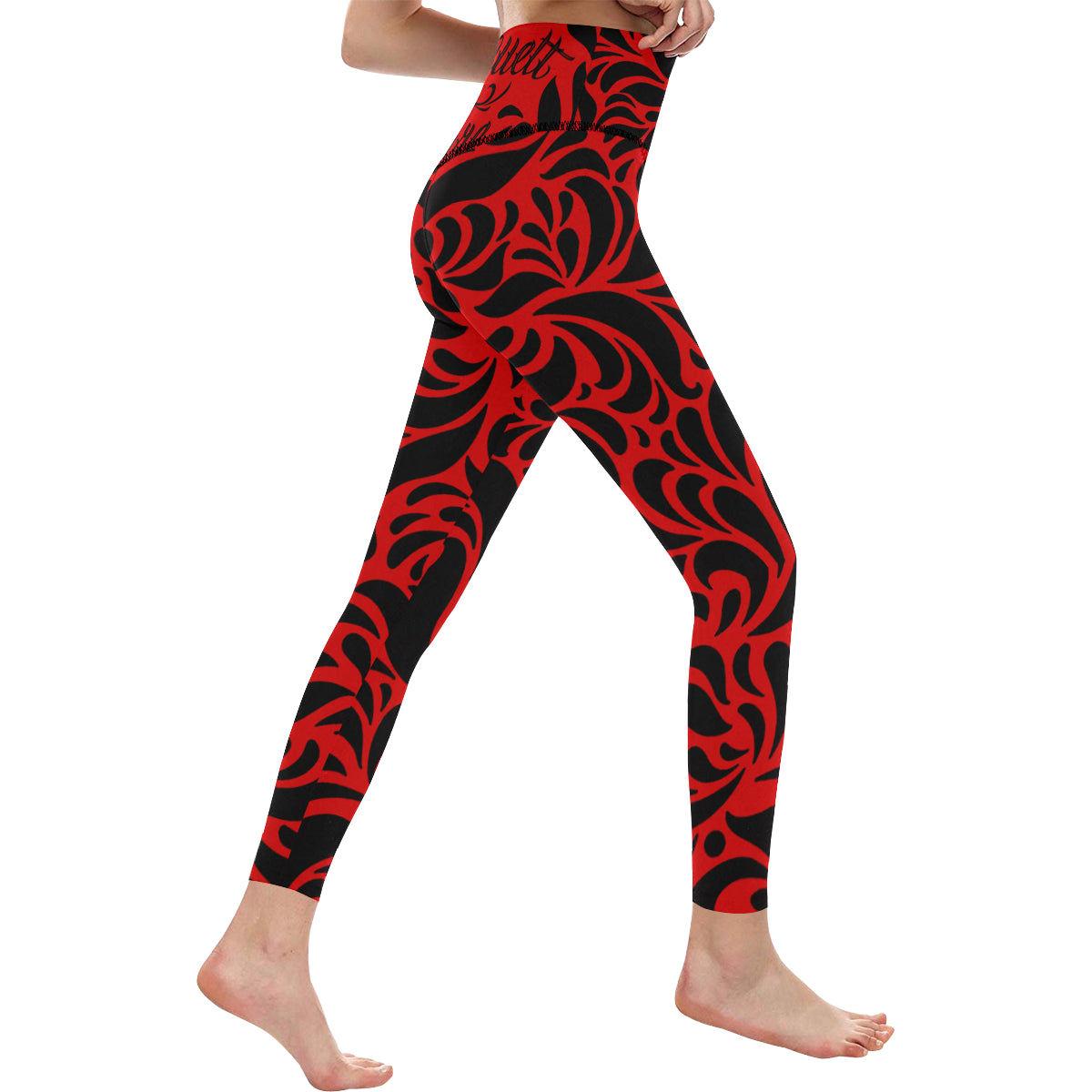 GORGEOUS RED All Over Print High-Waisted Leggings