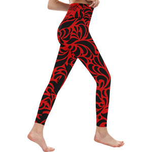 GORGEOUS RED All Over Print High-Waisted Leggings