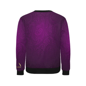 LUXURY GANG GRAPE Men's Rib Cuff Crew Neck Sweatshirt