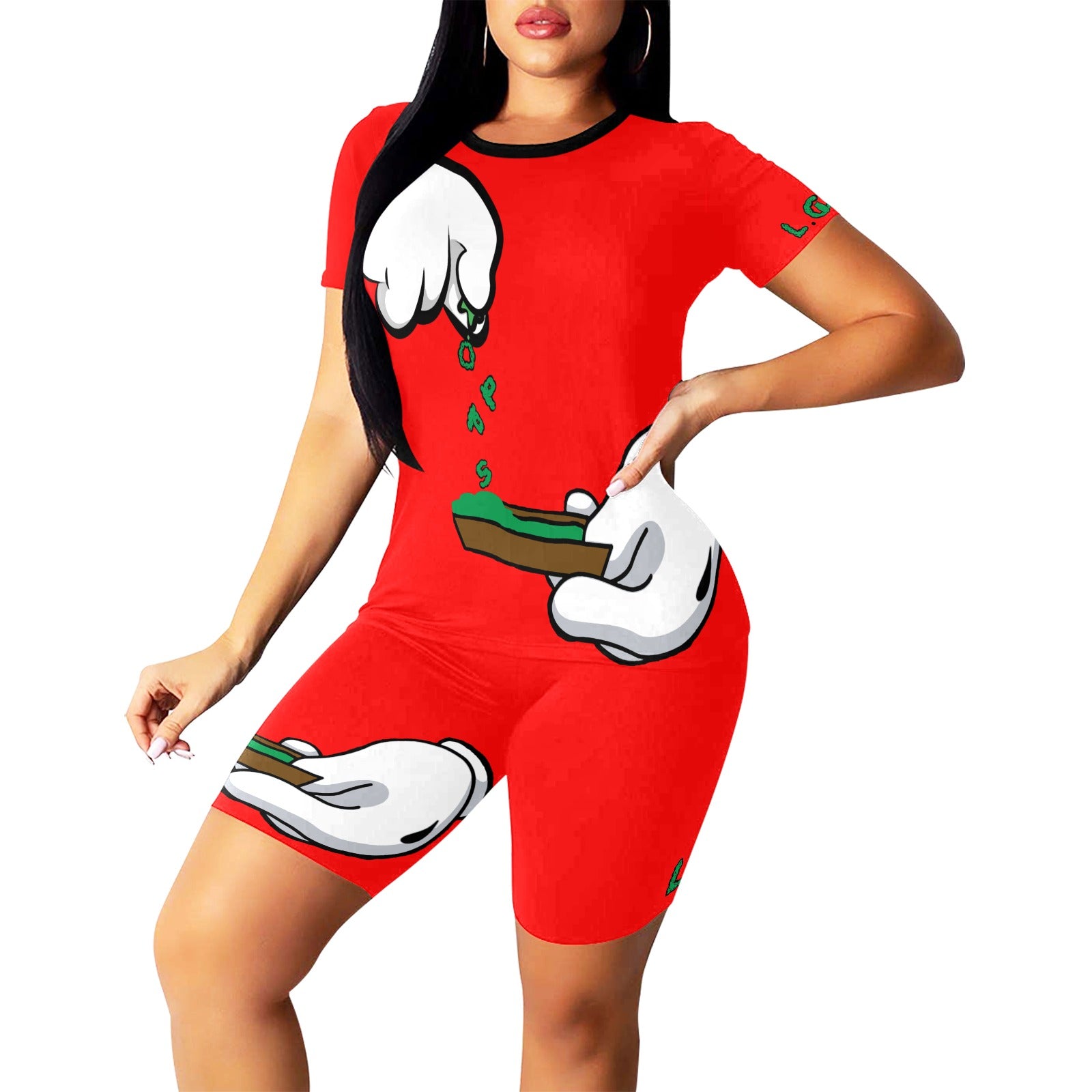 BURN THE OPPS Women's Short Yoga Set