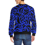 GORGIOUS BLUE LEAF Men's Rib Cuff Crew Neck Sweatshirt