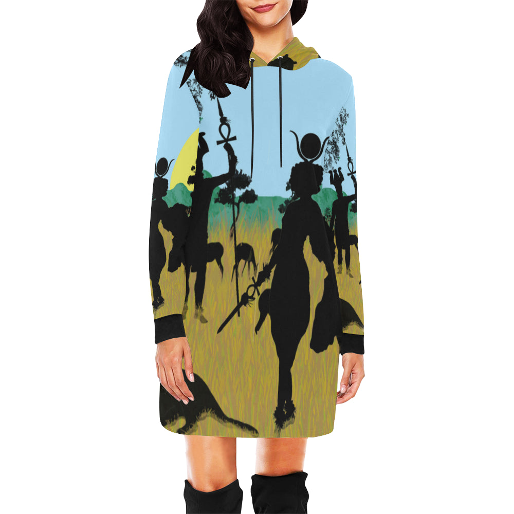 SAFARI NTR WARRIOR All Over Print Hoodie Mini Dress