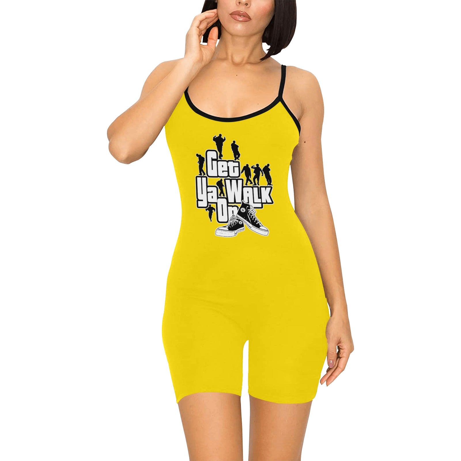 GET YA WALK ON Women's Short Yoga Bodysuit