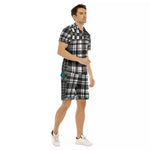 FLEXIN PLAID GREY Men's Short Sleeve Shirt Sets