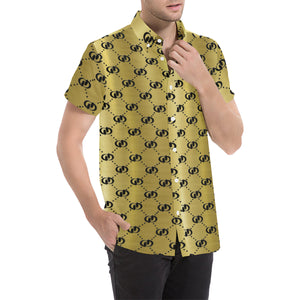 EXCELLENCE GLDBLCC Men's All Over Print Short Sleeve Shirt