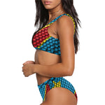 REP. DU CONGO FLAG Sport Top & High-Waisted Bikini Swimsuit (Model S07)