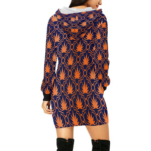 HIGHLEAF ORANGE All Over Print Hoodie Mini Dress