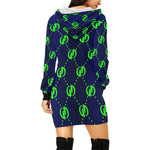 GOODIE B-SK All Over Print Hoodie Mini Dress