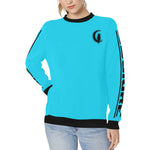 BLACC BORDER TRQSE Women's Rib Cuff Crew Neck Sweatshirt