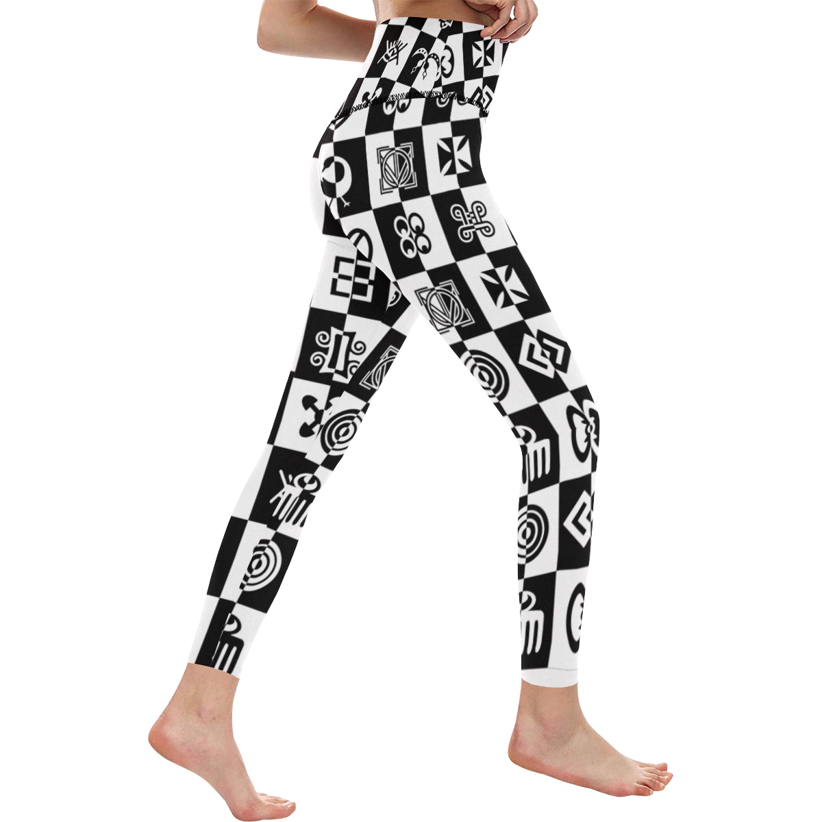 ADINKRA PUZZLE  High-Waisted Leggings