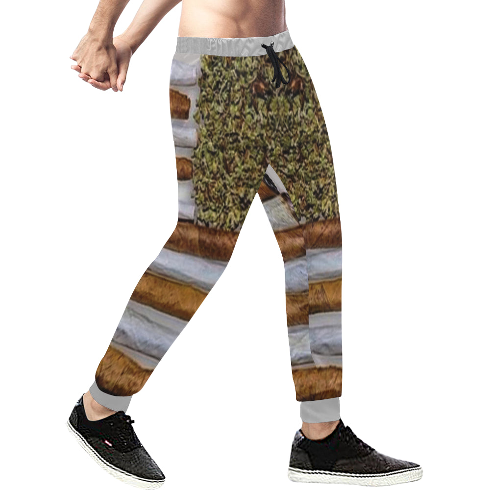 IN WEED WE TRUST Men's All Over Print Sweatpants (Model L11)