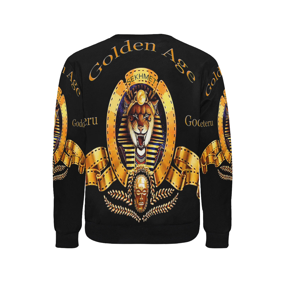 SEKHMET GODDESS B Men's Rib Cuff Crew Neck Sweatshirt