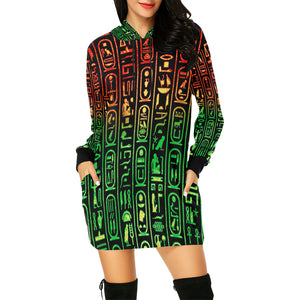 RASTAGLYPH All Over Print Hoodie Mini Dress (Model H27)