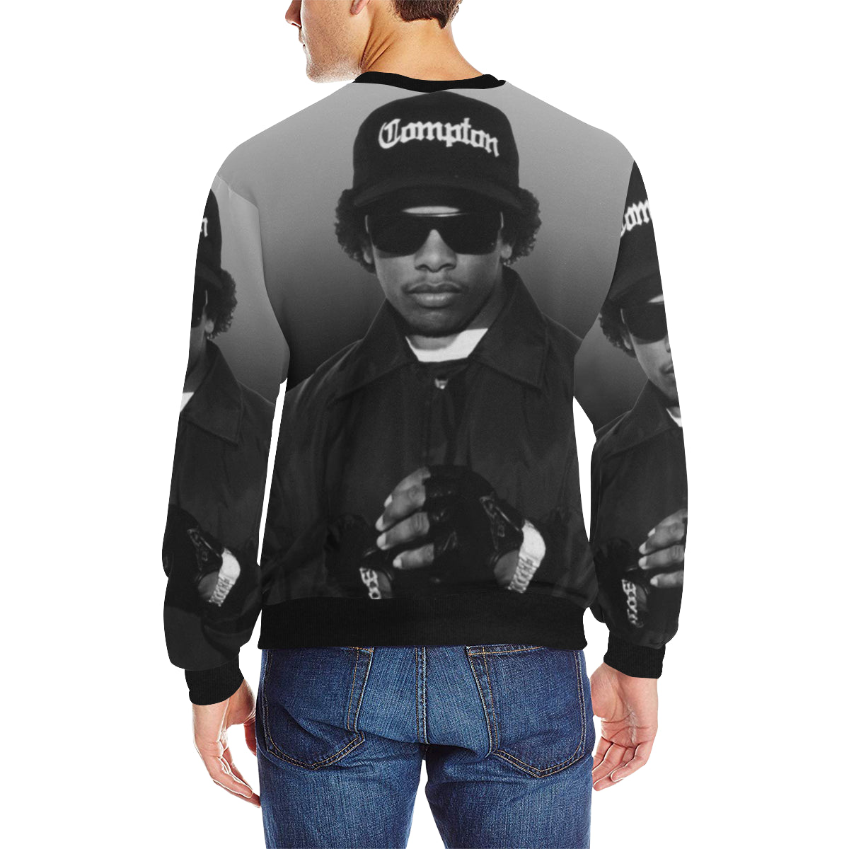 EAZY DUZ IT Men's Rib Cuff Crew Neck Sweatshirt