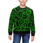 GORGIOUS LEAF GREEN All Over Print Crewneck Sweatshirt for Kids (Model H29)