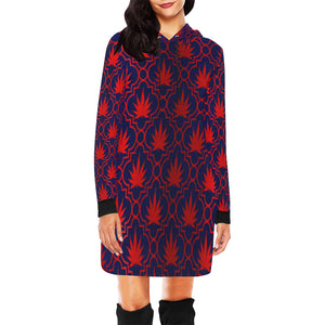 HIGHLEAF RED All Over Print Hoodie Mini Dress