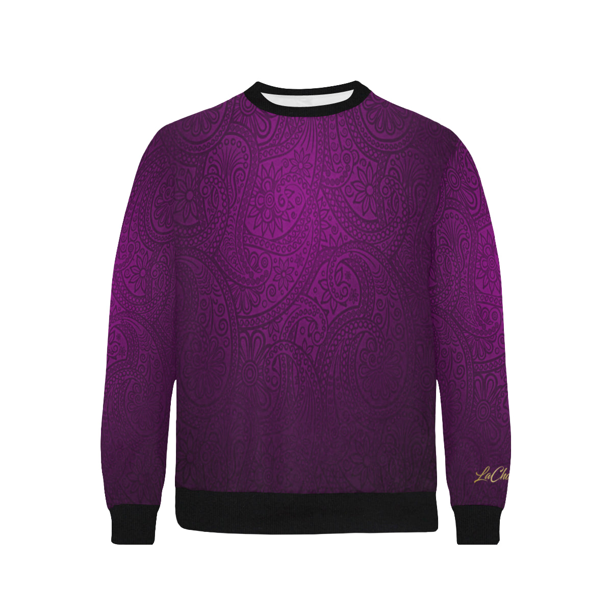 LUXURY GANG GRAPE Men's Rib Cuff Crew Neck Sweatshirt