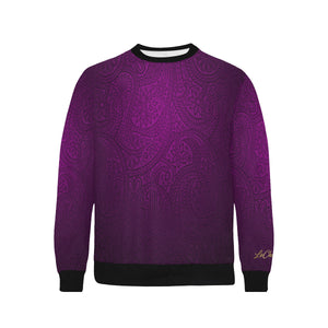 LUXURY GANG GRAPE Men's Rib Cuff Crew Neck Sweatshirt