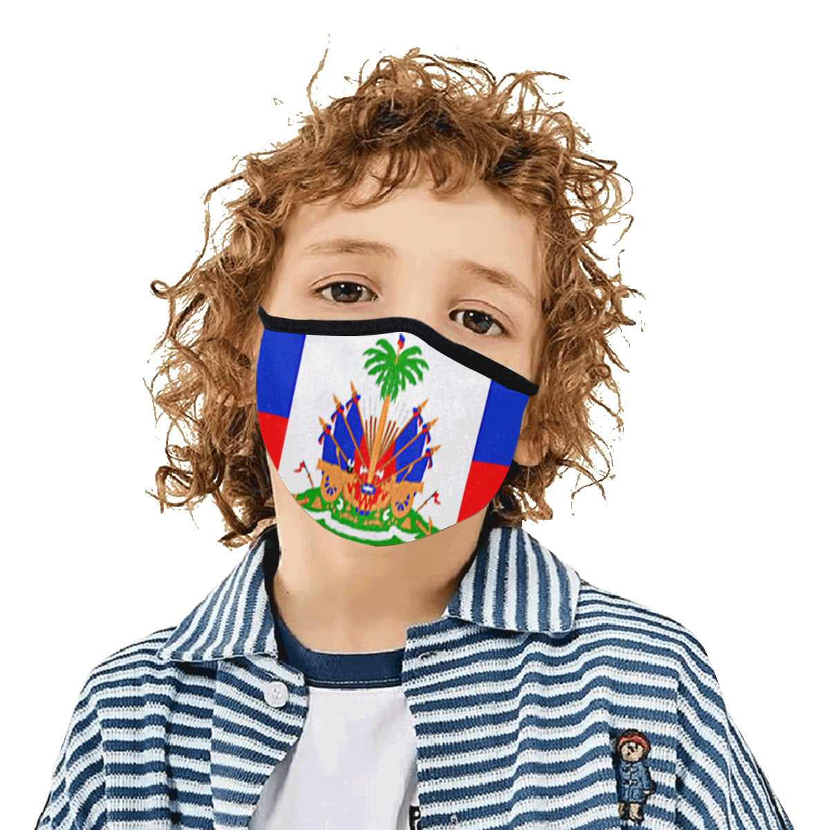 HAITI FLAG Mouth Mask in One Piece (2 Filters Included)
