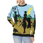 SAFARI NTR WARRIOR Women's Rib Cuff Crew Neck Sweatshirt (Model H34)