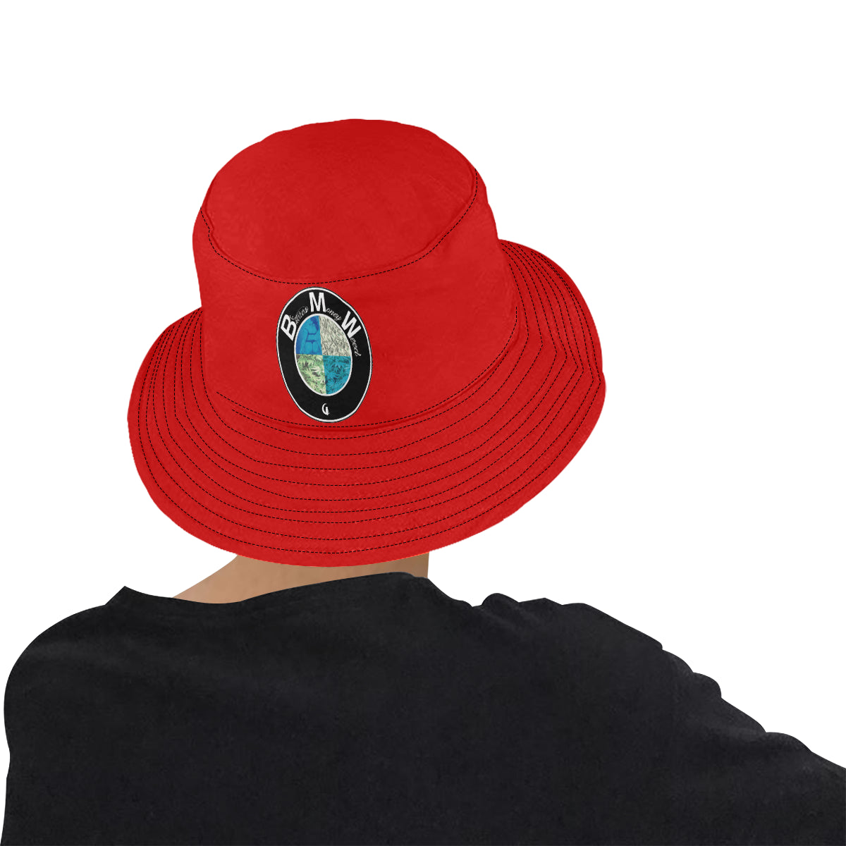 B.Money.W RED All Over Print Bucket Hat for Men