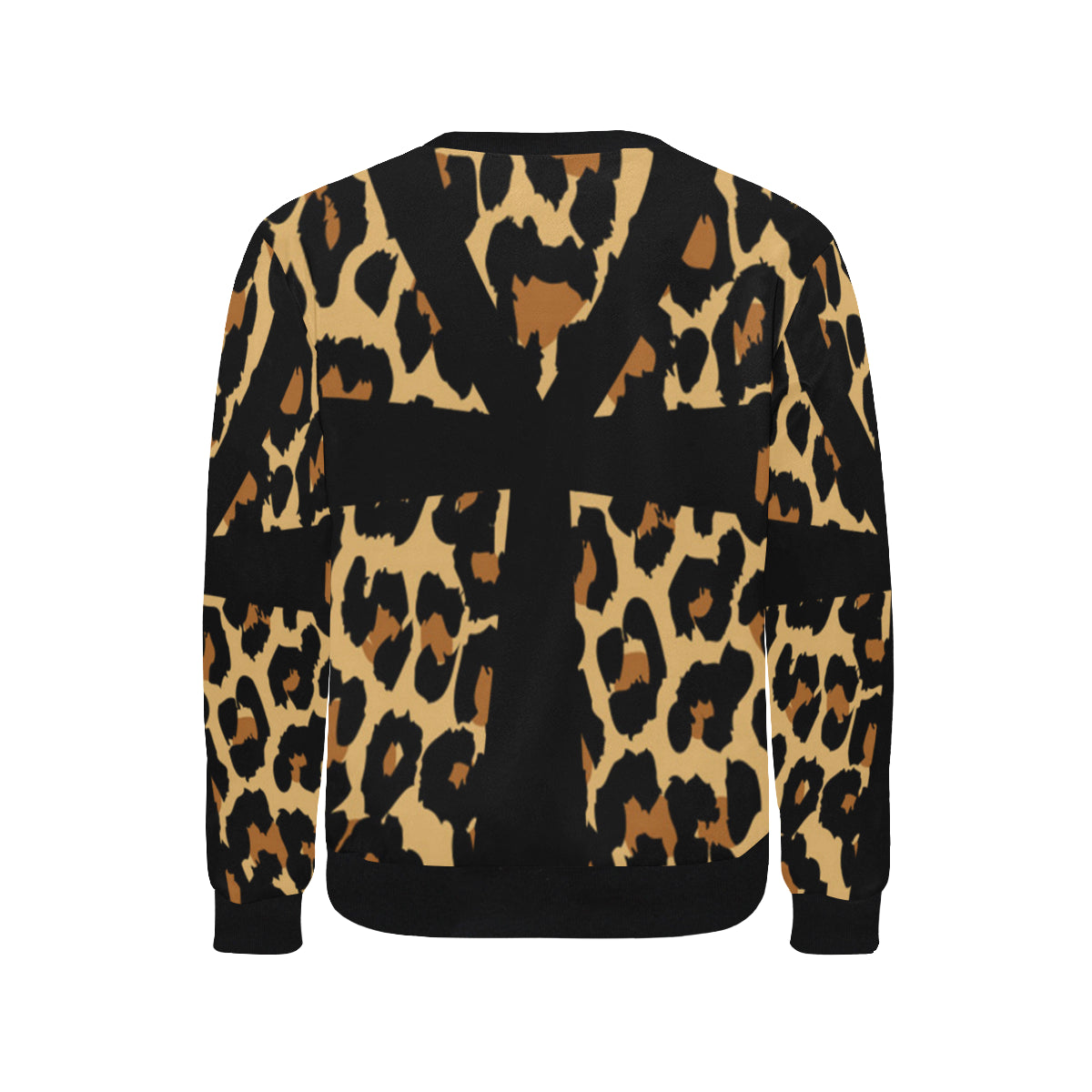 CHEETAH ANKH Men's Rib Cuff Crew Neck Sweatshirt