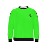 BLACC BORDER GREEN Men's Rib Cuff Crew Neck Sweatshirt