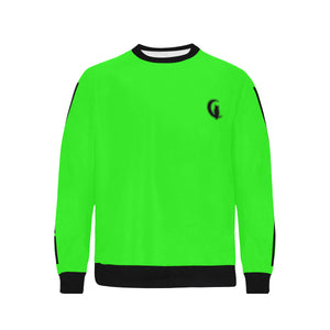 BLACC BORDER GREEN Men's Rib Cuff Crew Neck Sweatshirt