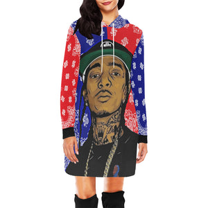 NIPSEY GANG UNITED All Over Print Hoodie Mini Dress