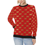 EXCELLENCE RDGLD Women's Rib Cuff Crew Neck Sweatshirt (Model H34)