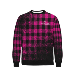 DUSTY PLAID Rib Cuff Crew Neck Sweatshirt
